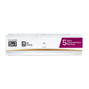 Godrej 2.5 Ton 3-Star Inverter Split AC (5-in-1 Convertible, 4-Way Swing, Heavy-Duty Cooling, Copper Coil, 5-Year Warranty, AC 2.5T EI 30LINV3R32-WWR, White)